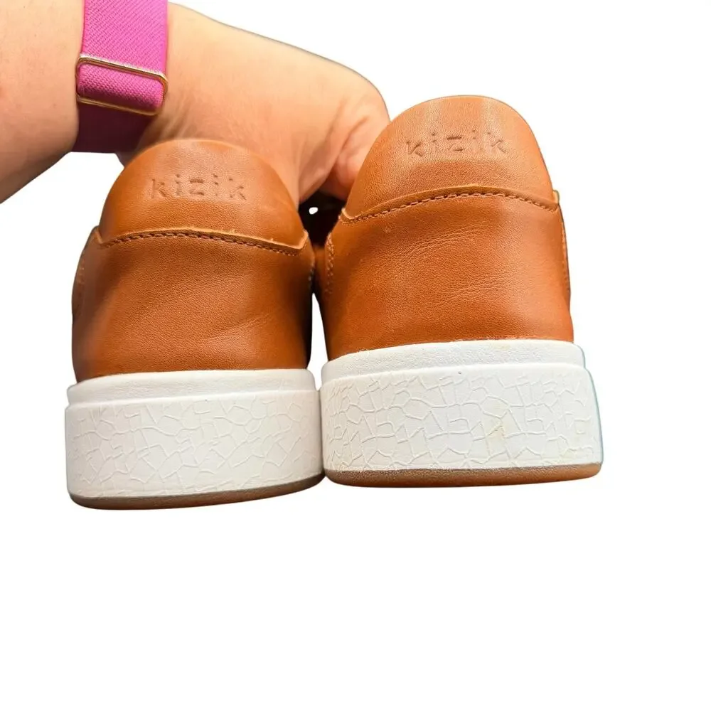 Kizik Vegas Leather Hands Free Sneakers Cognac Brown Men’s 9 W women’s 10.5 W